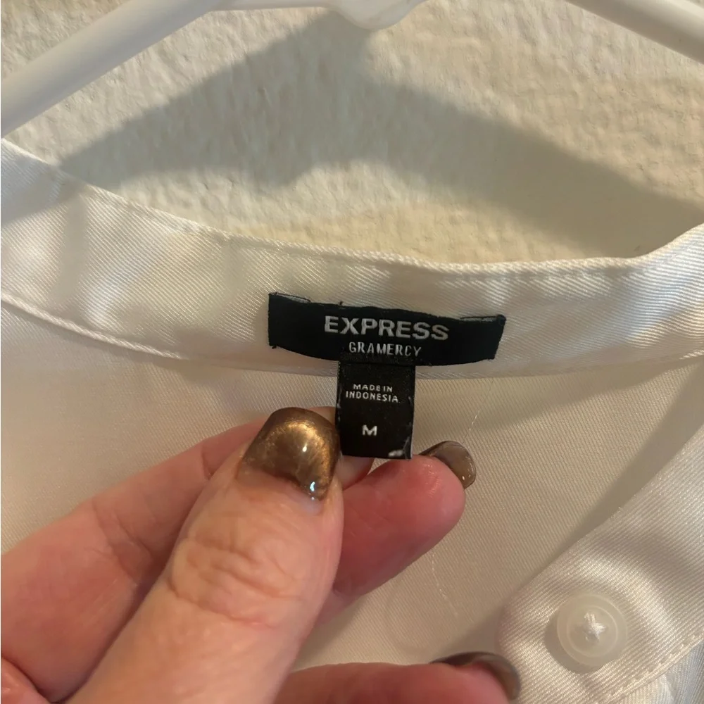 Express | Satin Ruffle Sleeve Blouse | Medium - Picture 2 of 5